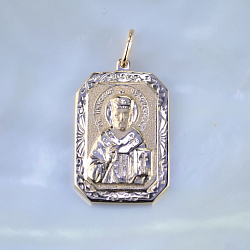 Нательная иконка Николай Чудотворец из красного золота 585 пробы (Вес 15 гр.)