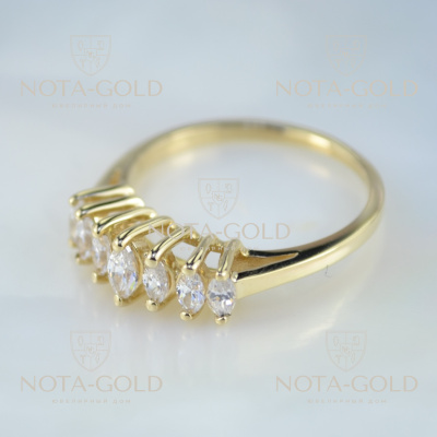 Помолвочное кольцо корона из жёлтого золота с бриллиантами 1,75 карат (Вес: 5 гр.)