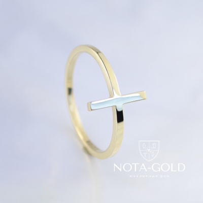 Женское минималистичное золотое кольцо на заказ из жёлтого золота (Вес: 1,5 гр.)