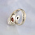 Безразмерное кольцо из белого золота с рубином, аметистом и фактурой кожи для известного блогера Сергея Симонова - Дона Симона (Вес: 15,5 гр.)