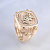 Мужское кольцо-печатка из красно-белого золота с инициалами, бриллиантами и личной гравировкой (Вес: 15,5 гр.)