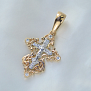Детский серебряный крестик с фианитами на крещение (Вес: 1,7 гр.)