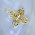Амулет крест тибетского Дордже двойной из жёлтого золота (Вес: 21 гр.)