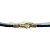 Плетеный кожаный шнурок с малыми концевиками из желтого золота и эмали (Вес 10 гр.)