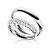 Классические глянцевые платиновые обручальные кольца бублики с двумя дорожками бриллиантов в женском кольце (Вес пары: 18 гр.)