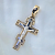 Малый мужской золотой крестик двухцветный с гравировкой Спаси и Сохрани (Вес 10 гр.)