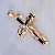 Мужской крест из красного золота с распятием, ониксом и бриллиантами (Вес: 19,5 гр.)