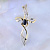 Эксклюзивный крест из жёлтого золота с крупным сапфиром и бриллиантами (Вес: 7,5 гр.)