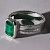 Мужское кольцо из белого золота с изумрудом (Вес: 11 гр.)