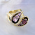 Большое женское кольцо из жёлтого золота с турмалинами и бриллиантами (Вес: 21 гр.)