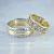 Авторские обручальные кольца с узорами из жёлтого и белого золота (Вес пары: 13 гр.)