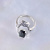 Женское кольцо из белого золота с турмалином и чёрными бриллиантами (Вес: 4 гр.)