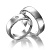 Классические платиновые обручальные кольца с гравировкой и двумя бриллиантами в женском кольце (Вес пары: 18 гр.)