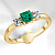 Женское золотое кольцо с бриллиантами и изумрудом (Вес 3,3 гр.)