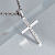 Крестик из белого золота с голубыми бриллиантами и гравировкой (Вес 2,5 гр.)