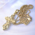 Золотой женский крестик с бриллиантами на цепочке плетение Французское из жёлтого золота (Вес: 17,5 гр.)