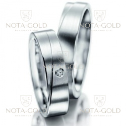 Обручальные кольца из белого золота с бриллиантами на заказ (Вес пары: 11 гр.)