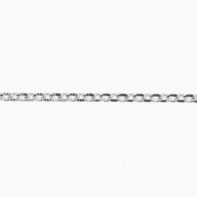 Цепочка из серебра 925 пробы плетение Якорь станочное длиной 55 см (Вес: 4,01 гр.)