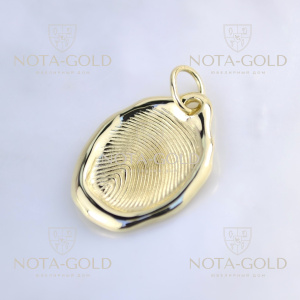 Золотая подвеска из жёлтого золота с отпечатком пальца на заказ (Вес: 5 гр.)