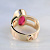 Эксклюзивное золотое кольцо из красного золота с крупным рубином на заказ (Вес: 10 гр.)