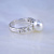 Женское кольцо с жемчугом и бриллиантами из белого золота (Вес: 4 гр.)