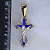 Крестик из жёлтого золота с синей эмалью и сапфирами (Вес: 10 гр.)