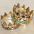 Свадебные кольца короны с цветными камнями - изумрудами и сапфирами на заказ (Вес пары: 12 гр.)