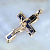 Эксклюзивный мужской серебряный крест с позолотой и чёрным ониксом (Вес 15 гр.)