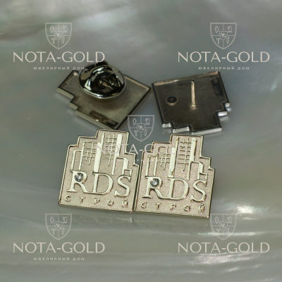 Золотые значки с бриллиантами 585 пробы на заказ для Компании