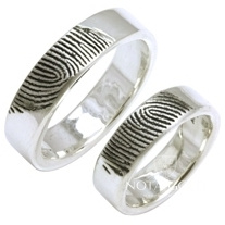 Обручальные кольца с отпечатками пальцев снаружи на заказ i949 (Вес пары: 14 гр.)