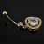 Пирсинг в пупок из золота с бриллиантами на заказ (Вес 4,5 г.)
