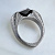Серебряное мужское кольцо с крупным камнем, гравировкой и узором (Вес: 6 гр.)