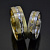 Необычные парные обручальные кольца из золота двух цветов (Вес пары: 10 гр.)