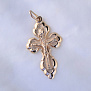 Православный ажурный крестик из красного золота Спаси и сохрани с распятием (Вес 3 гр.)