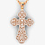 Большой мужской крест из красного золота с ажурной накладкой без камней (Вес: 22 гр.)