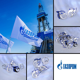 Партия значков с эмалью для Газпром