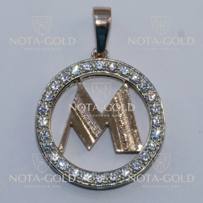 Медальон из белого золота с логотипом Компании (Вес: 3 гр.)
