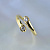 Безразмерное женское кольцо из жёлтого золота с двумя  бриллиантами (Вес: 4 гр.)