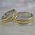 Обручальные кольца двухцветные с матовой золотой косичкой на заказ (Вес пары: 17 гр.)
