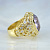 Эксклюзивный мужской перстень александритом и бриллиантами из жёлтого золота (Вес: 19 гр.)