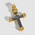 Нательный малый православный мужской крестик с чернёным узором из золота (Вес: 13,7 гр.)