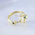 Оригинальное кольцо Кошка за мышкой из жёлтого золота с изумрудами (Вес 3,5 гр.)