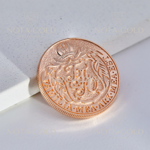 Золотая медаль-монета с гербом и личной гравировкой (Вес: 37 гр.)