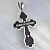 Серебряный православный крест с чёрной эмалью, распятием и гравировкой Спаси и сохрани (Вес: 14 гр.)