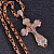Золотой мужской крест с изумрудами эксклюзивного дизайна Распятие Иисуса Христа и лик Николай Чудотворец (Вес: 36 гр.)