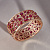 Женский браслет из красного золота с 93 рубинами (Вес 95 гр.)