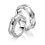 Массивные платиновые обручальные кольца с многочисленными бриллиантами в мужском и женском кольце (Вес пары: 24 гр.)
