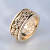 Женское золотое кольцо на заказ из красного золота с бриллиантами, ангелами, гравировкой и вращающимся центром (Вес: 16,5 гр.)