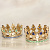 Свадебные кольца короны с цветными камнями - изумрудами и сапфирами на заказ (Вес пары: 12 гр.)