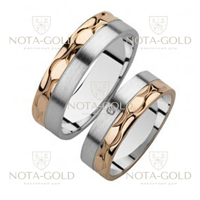 Обручальные кольца с бриллиантами на заказ i865 (Вес пары: 13 гр.)